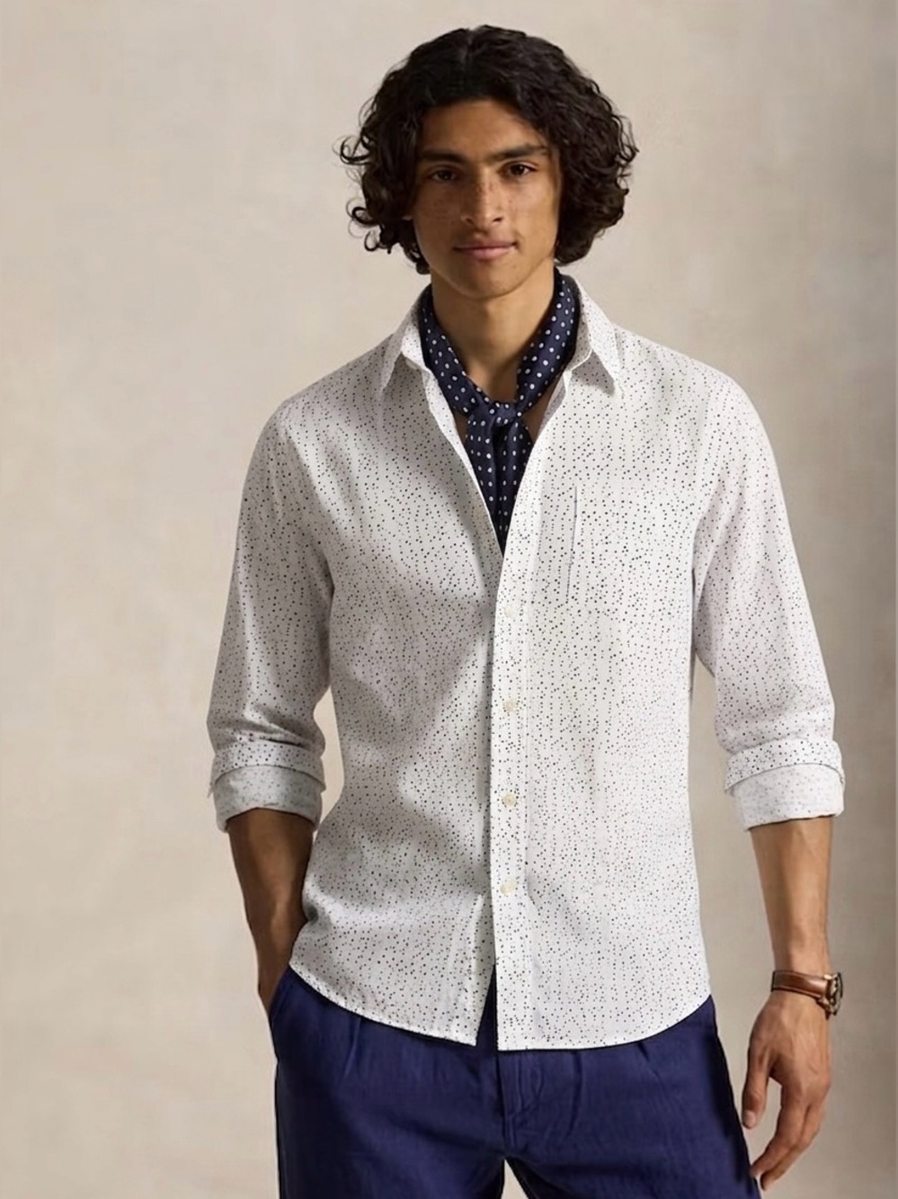 Club Monaco White and Black Casual Shirt
